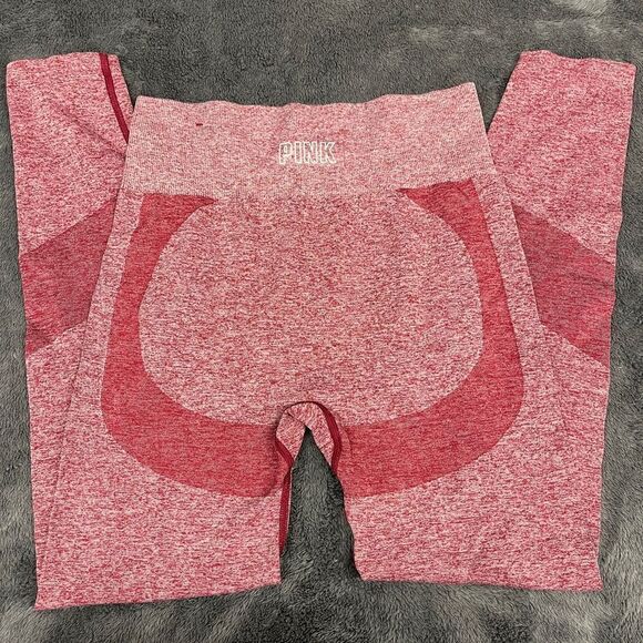 Victoria’s Secret PINK Seamless Leggings Dark Pink flattering Size Medium - Picture 3 of 3